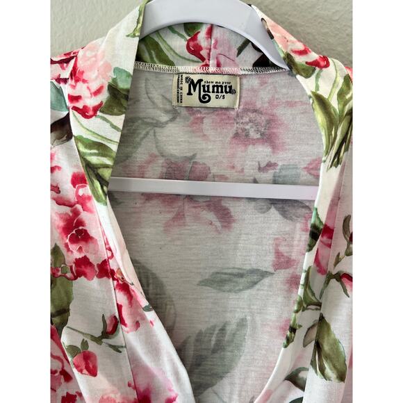 Show Me Your Mumu Floral Robe One Size Floral Pink Green White Women's - Picture 2 of 4